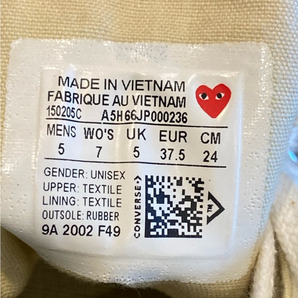 COMME DES GARÇONS PLAY CONVERSE X CDG PLAY Chuck Taylor '70 High-Top Sneakers - Picture 12 of 14